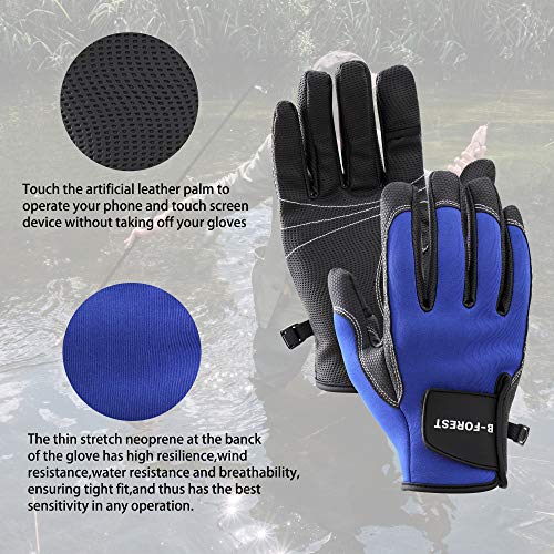 B-Forest Fishing Gloves,Men And Women Flexible Waterproof Windproof Warm Neoprene Gloves Great For Ice Fishing Photography Motorcycling Running Shooting Hiking In Light Cold Weather #TOP3