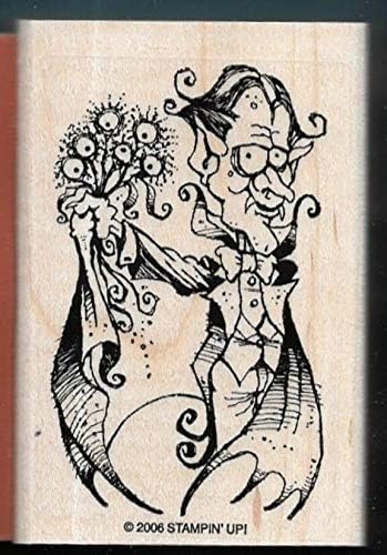 Wooden Mount Rubber Stamp for Card Making Vampire Love Valentine Eyeball Bouquet Best Fiends