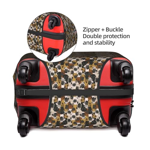 Housse de protection pour bagage Pug blanc valise cabine polyester S