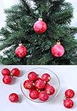 Thüringer Glas Eislack Christbaumkugeln Rot Weihnachtskugeln 4 5 6 7 8 cm, Größe:Ø 5 cm (14 Kugeln)