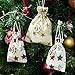 GWHOLE 1-24 Wooden Number with String for Christmas Advent Calendar Countdown Unfinished Number Wood Pieces Wooden Pendants for DIY Craft Gift Tags Christmas Decorations