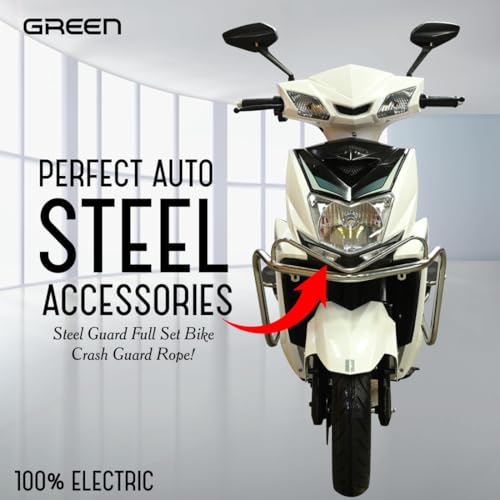 Image of Green Invicta Low Speed Electric Scooter with Steel Frame Non RTO 60KM Range White with Portable Charger