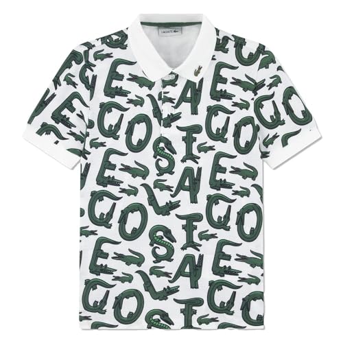 Image of Lacoste Kids Mini Pique Icon Short Sleeve Polo 7 Years White