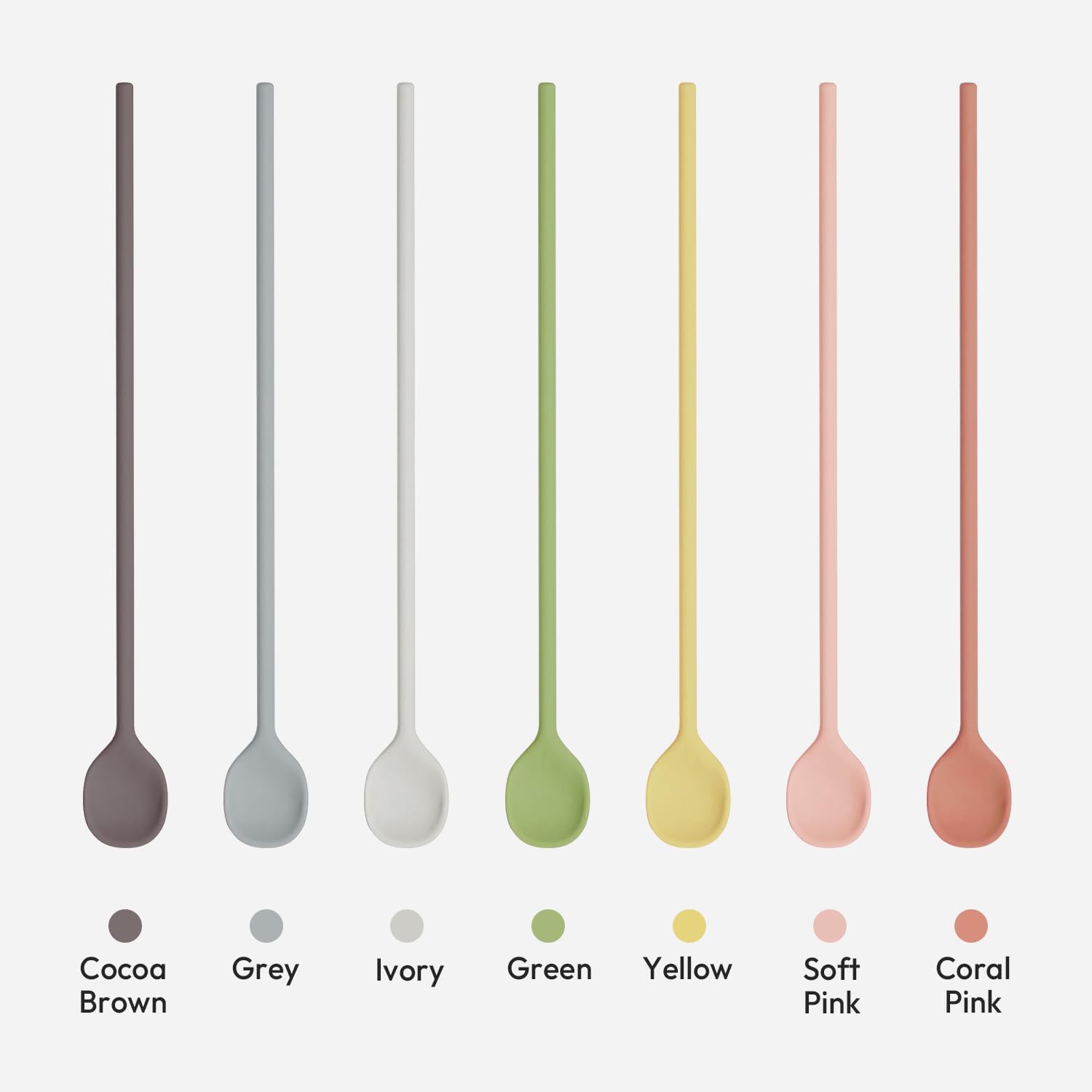 carrotez 9.9" Silicone Stirring Spoon, Reusable Coffee Stirrer - Grey