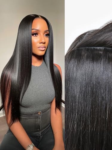 LUVME Invisible Silky Straight Clip in Hair Extensions