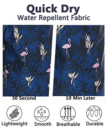 Silkworld Mens Swim Trunks 9" Swimsuit Quick Dry Swimwear Shorts With Pockets (Pink Flamingo, Large) #TOP4