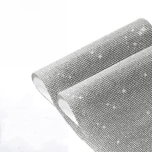 POTUANOT 29160 peças 2 mm autocolantes de diamantes de vidro brilhantes decoração, Bling Bling Crystal Rhinestones autocolantes, para decoração de carro, telefone (branco)