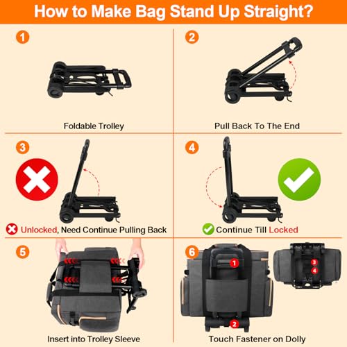 Rolling Teacher Tote Bag with Detachable Trolley, Wheeled Teacher Bag with Padded Laptop Compartment for up to 15.6 Inch, Multifunctional Rolling Briefcase for Teaching& Office (Elegant Gray)2