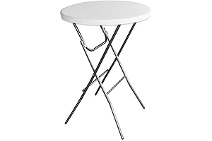 Flash Furniture 32" Round Granite White Plastic Folding Bar Height Table