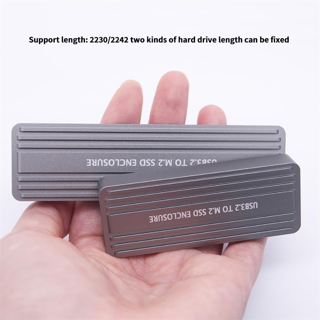 JMT 4TB M.2 NGFF+NVME to USB3.2 Hard Disk Enclosure 20Gbps Gen2*2 with USB-C Interface Compatible with NGFF NVME Dual Protocol SSD (to 2280)