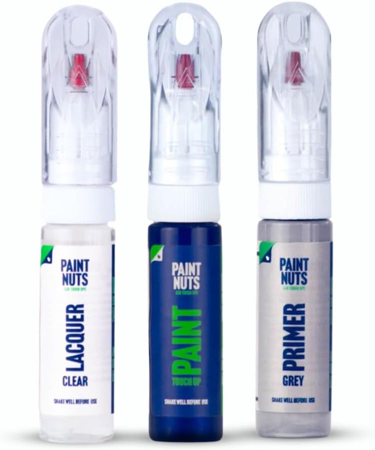 PaintNuts Touch Up Paint suitable for SUBARU ICE SILVER METALLIC (G1U) 2-in-1 High-Precision Touch Up Pen, Clear Lacquer & Primer Bundle
