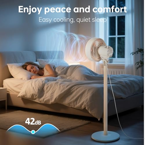 Image of BEESTAR 10 Inch Oscillating Pedestal Stand Floor Fan | 3 adjustable speed levels & height adjustable design, ideal for bedroom, living room, kitchen & home office