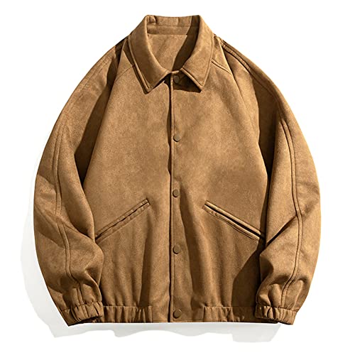 Veste bomber surdimensionnée en daim kaki pour homme XL style vintage
