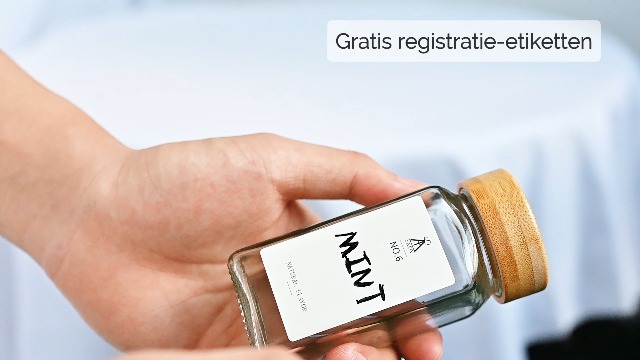 SAEIV Kruidenpotjes, vierkant, met 2-in-1 bamboe kruidenpotjes met rek (FCM®), 21 x 120 ml, set kruidenpotjes, 120 etiketten, kruidenorganizer, lade, BPA-vrij