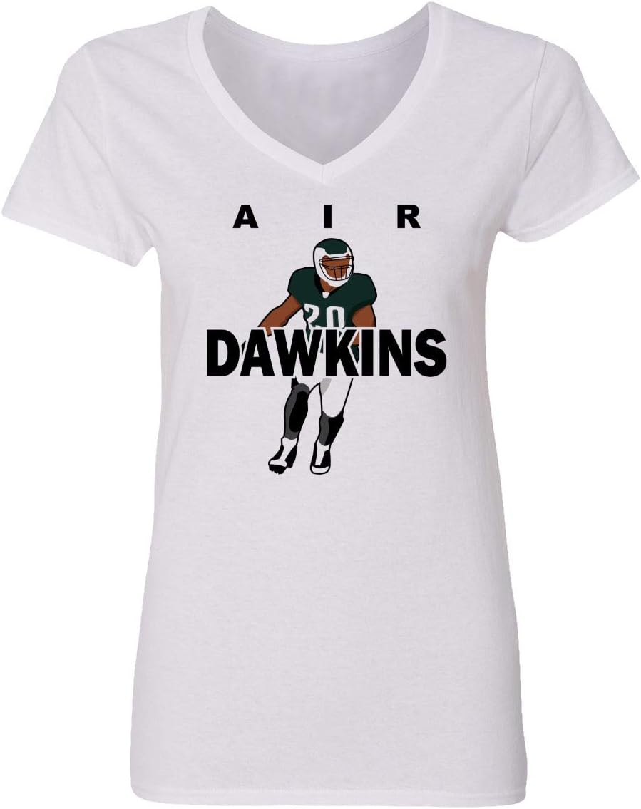 Philadelphia AIR Dawkins Football Womens Vneck T-Shirt