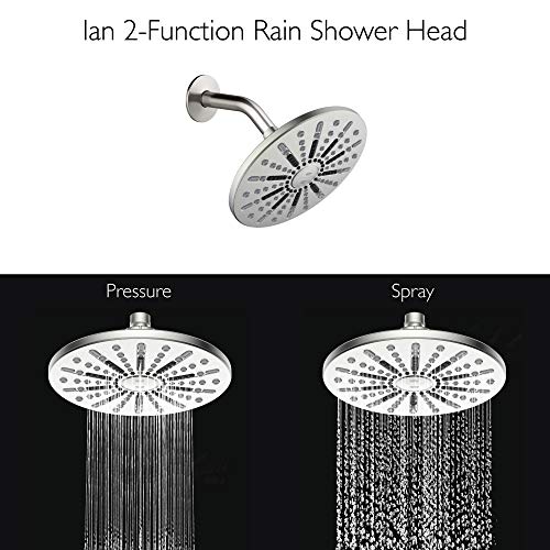 Image of Design House 582718-SN Ian Modern 8-inch 2-Function Showerhead, Satin Nickel