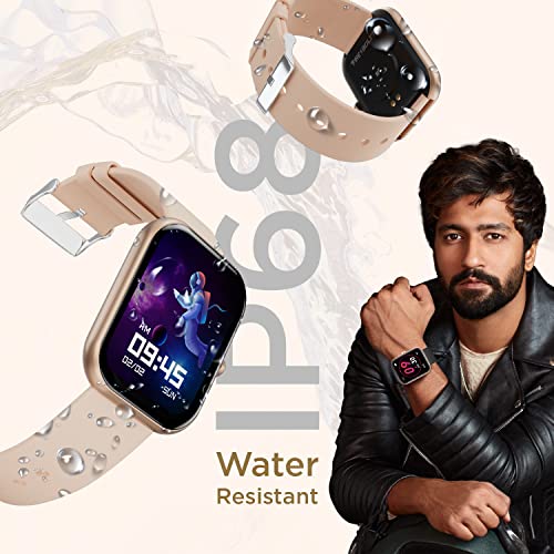 Image of Fire-Boltt Dazzle 1.83 inch Smartwatch Full Touch Largest Borderless Display & 60 Sports Modes (Swimming) with IP68 Rating, Sp02 Tracking, Over 100 Cloud Based Watch Faces (Beige)