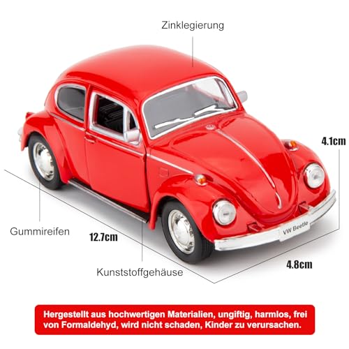 imtfzct 1/36 Volkswagen Käfer (VW Beetle) Casting Auto Modell, Zinklegierung Spielzeug Auto für Kinder, Zurückziehen Fahrzeuge Spielzeug LKW für Kleinkinder Kinder Jungen Mädchen Geschenk
