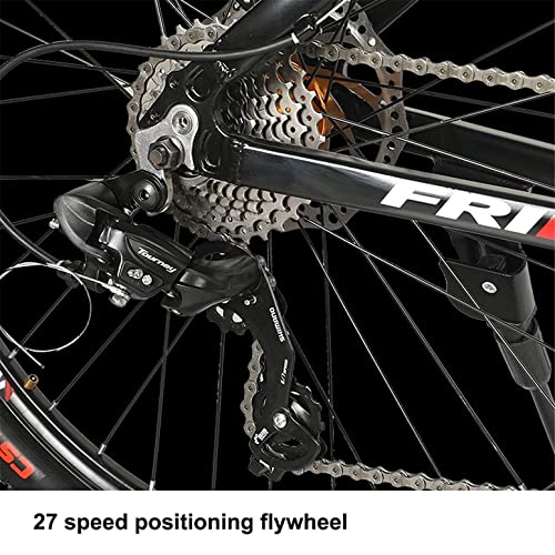 BaiHogi Profi-Rennrad, 26 in Rad Herren Mountainbike Aluminiumlegierung Rahmen 21/24/27 Geschwindigkeit mit Dualscheibenbremse for Männer Frau Erwachsene und Jugendliche/Blau / 27 Geschwindigkeit – Bild 6