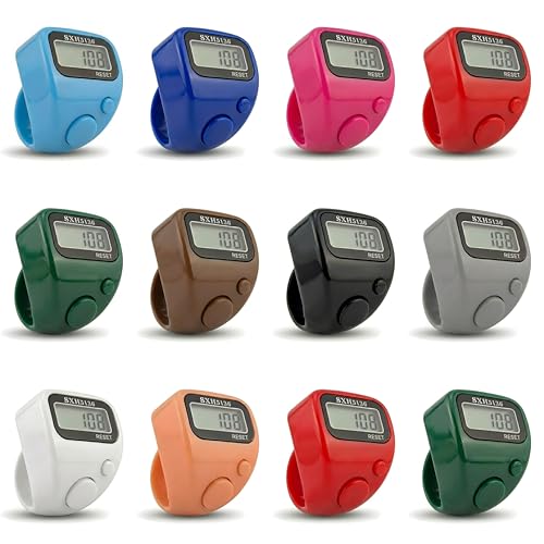 Image of Digital Finger Tally Counter, 5-Digit LCD Display, Ring Design with Reset Button (Pack of 1) (Black)