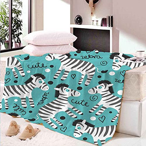Couverture polaire microfibre impression 3D zèbre aux finitions soignées