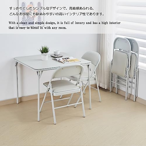 KAIHAOWIN 4-Pack Vinyl-Padded Folding Chair Metal Frame Heavy Duty Foldable Chair with Backrest&Padded Seats for Dining Meetings Wedding Events-White - Image 6