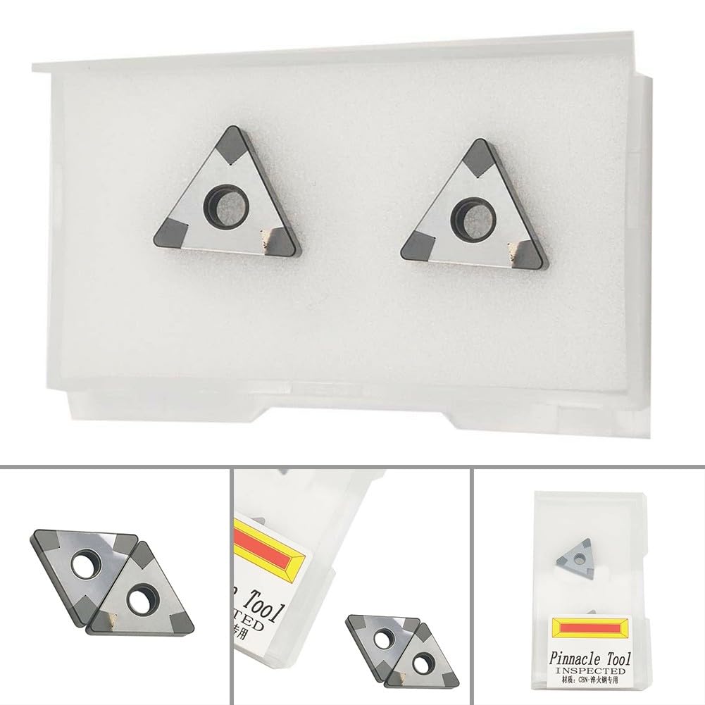 CBN Hartmetall-Wendeschneidplatte TNMG160412, gehärteter Stahl, 2 Stück pro Packung, dreieckige Wendeschneidplatte mit 6-Winkel-Schnitt, hitzebeständig bis 1500°