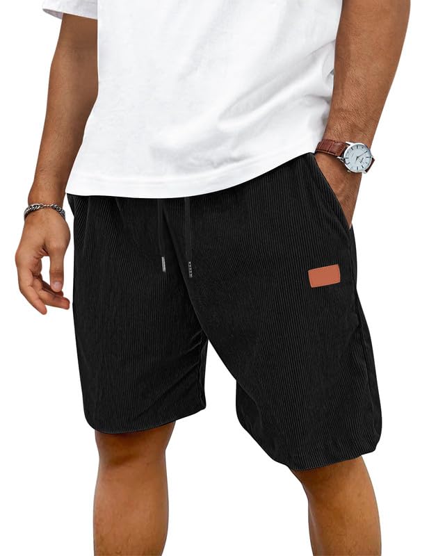 TARAINYA Velluto a Coste Pantaloncini Uomo Cotone Coulisse Estivi Causal Pantaloni Corti Uomo con Tasche