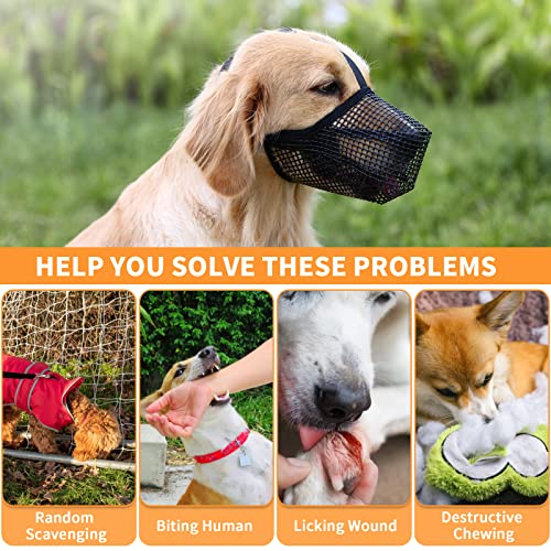 Dog Muzzle, Soft Mesh Dog Mouth Cover With Adjustable Strap For Grooming Biting Chewing Barking Training (M) #TOP1
