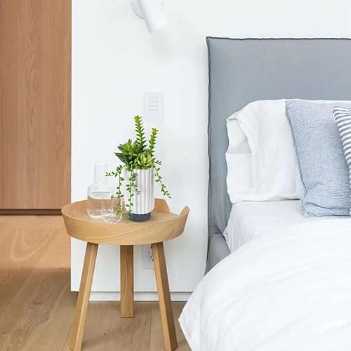 Miniatura 6 de Hollyone Juego de 2 plantas suculentas artificiales de 9 pulgadas, plantas suculentas falsas en maceta de cerámica, plantas suculentas para