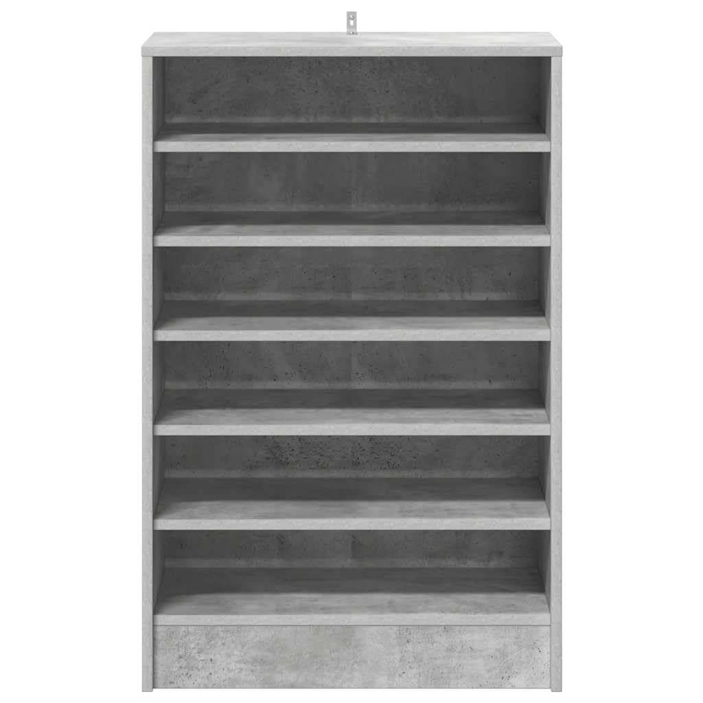 Schuhschrank Betongrau aus Holzwerkstoff 60x35x92 cm mit 7 Fächern, platzsparender Schuhständer und Organizer für Flur, Diele, Schlafzimmer, stabile Schuhablage, platzsparend und stapelbar