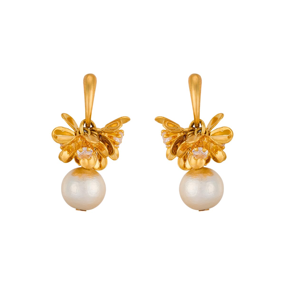 kushal's Fashion Jewellery Pearl Gold Plated Trendy Zircon Hanging Earrings for Women | Casual, Party & Occasion Wear - 464544-picture-25