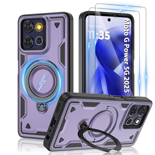 Coque Motorola Moto G Power 5G 2025 violette MagSafe avec protège-écran