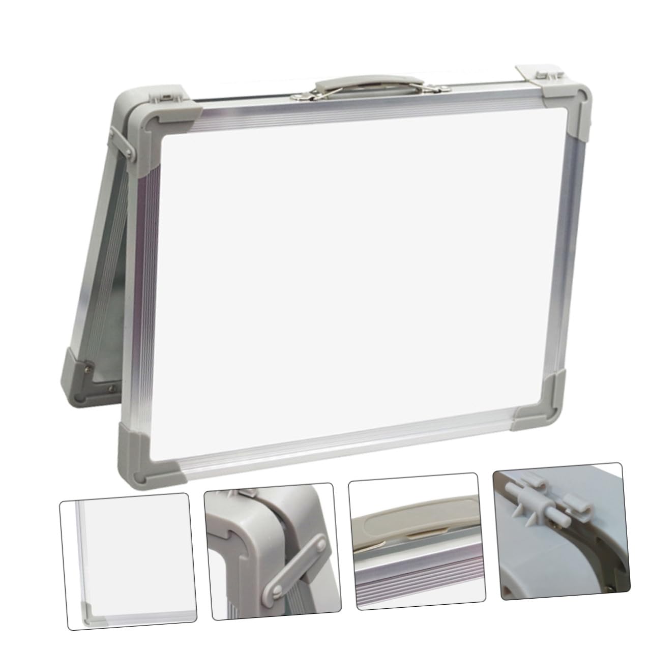 Zerodeko Lavagna Bianca Magnetica da Scrivania Doppia Faccia Pieghevole Superficie Liscia e Struttura in Lega di Alluminio per Casa e Scuola