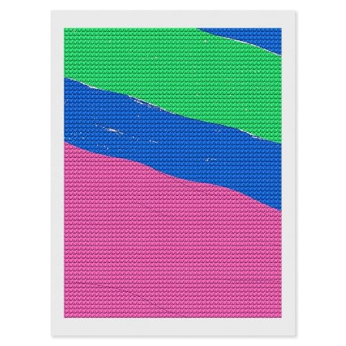 Broderie diamant bleu et vert, une idée de cadeau fait main pour la maison