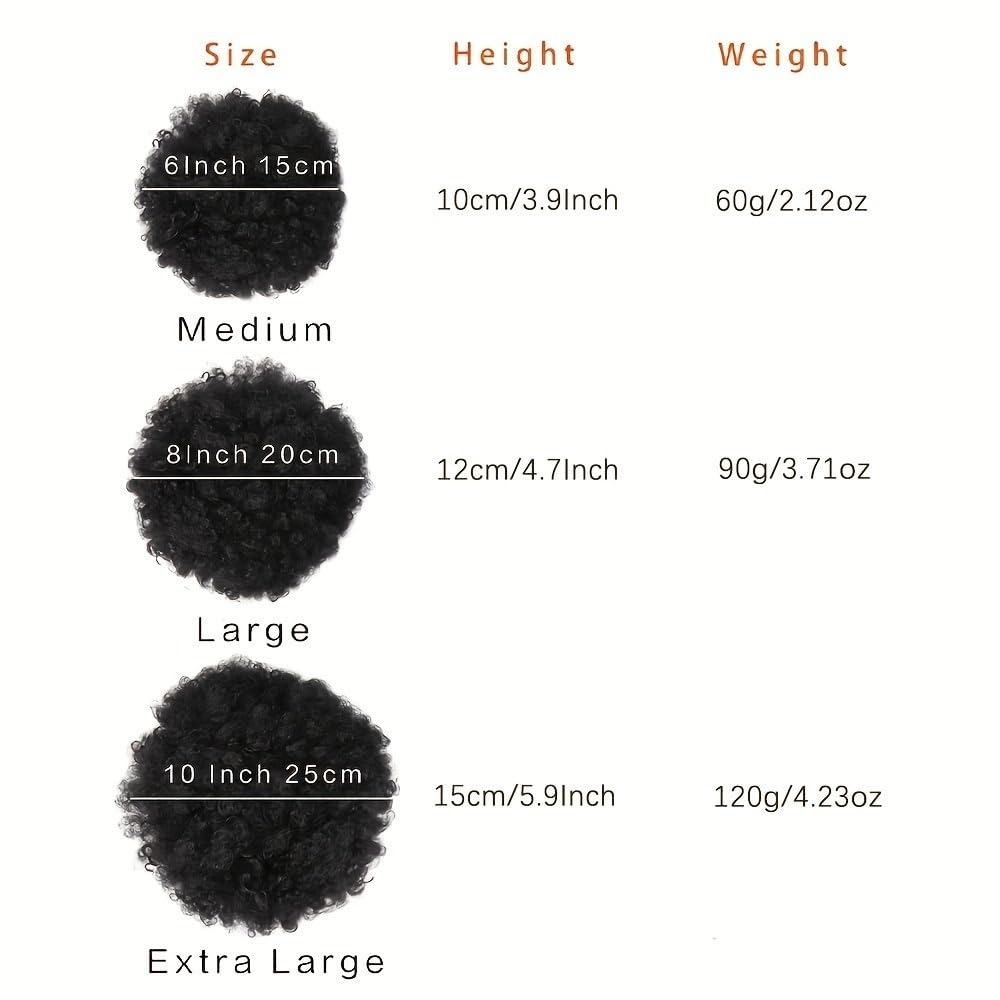 sztuczne włosy kok 1 szt. Afro Puff Drawstring Ponytail Extension dla czarnoskórych kobiet Clip in Synthetic Afro Curly Bun Hair Pieces Akcesoria do włosów(10inch-4)