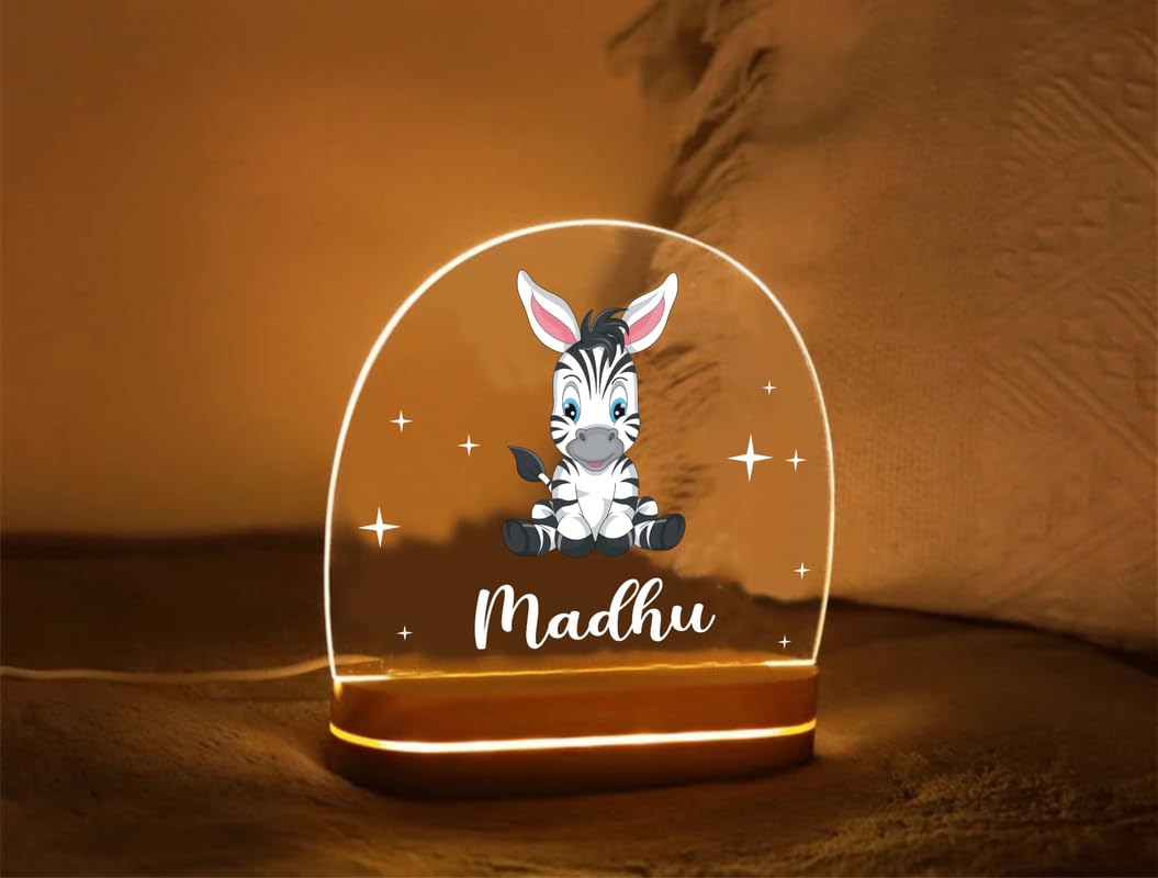 THE GRANDEUR Acrylic Personalized Name LED Night Table Lamp Gifts for Men Women|Customized Gifts for Men Women Husband Wife Girlfriend Boyfriend (Design 13), Transparent 1