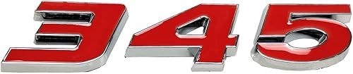 Miniatura 2 de 2 calcomanías de 345 emblemas compatibles con placa de identificación de automóviles universales (rojo cromado)