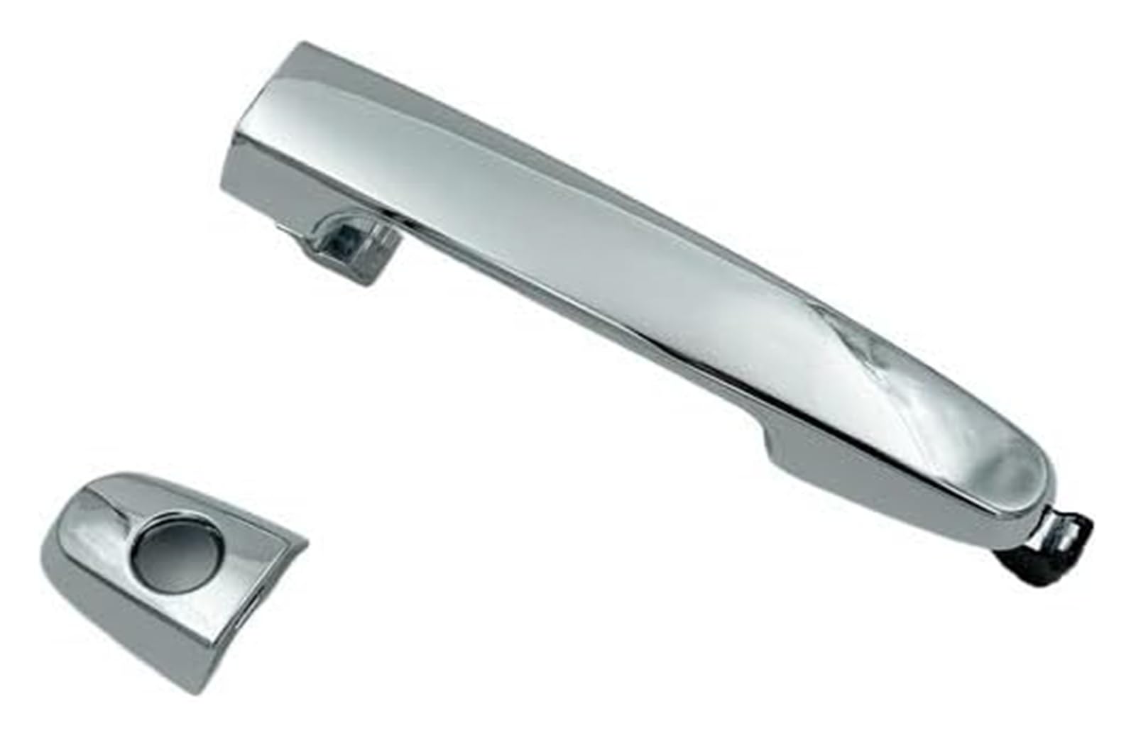 LSDSAAZA Sliding Exterior Handle for Toyota Corolla for Vigo 2003-2014 Yaris Car Door Handle Repair Outer Exterior Chrome Front Rear Open Catcher(with Keyhole 1pc)