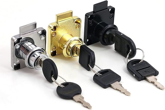 138-22A Non-Interchangeable Cam Lock with Keys, Universal Cabinet & Wardrobe Protection Device, Zinc Alloy Construction, Chrome Plated Finish, 22mm Cylinder Length/19mm Mounting Hole, Single Piece