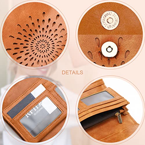 Aphison 330P2214BROWN-FBA Womens Wallets Rfid Blocking Pu Leather Clutch Long Wallet thumb #4