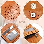 APHISON Womens Wallets RFID Blocking Leather Clutch Long Wallet for Women Card Holder Phone Organizer Ladies Travel Purse Hollow Out Sunflower Design Gift - Image 5