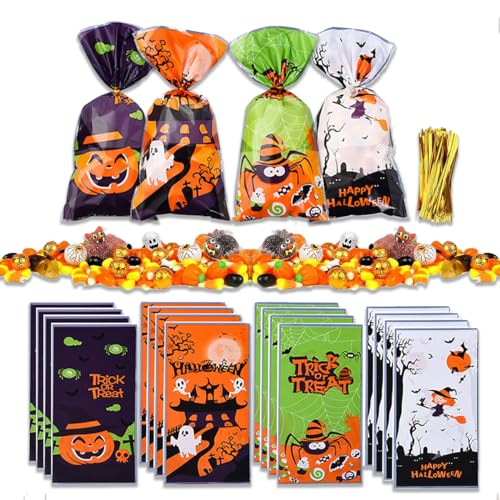 Plstod 150 sacchetti di cellophane per Halloween