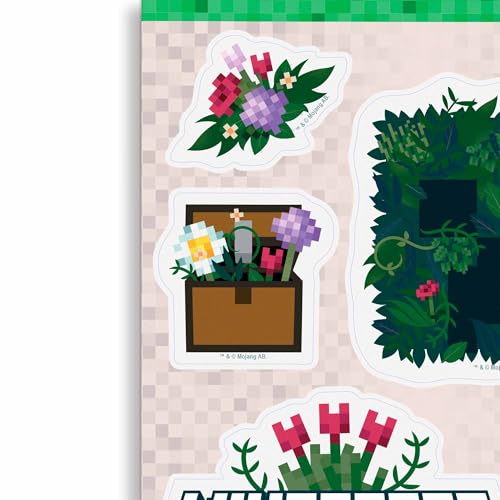 Image of Minecraft Botanicals Adhesive Vinyl Decals - Fun Minecraft Stickers for Laptop or Water Bottle, 1 Pack (5 Count)