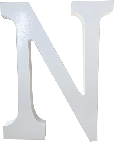 Benmachu Letras de madera N, alfabeto grande de 10 pulgadas, sin terminar, diseño de pie grande para decoración de escritorio de pared, fiesta,