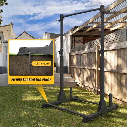 Jusgym Pull Up Station, Strength Training Workout Pull Up Bar Free Standing for Home Gym, Adjustable Heavy Duty Pullup Bar Station Outdoor/Indoor, 600LBS Weight Capacity - Image 6