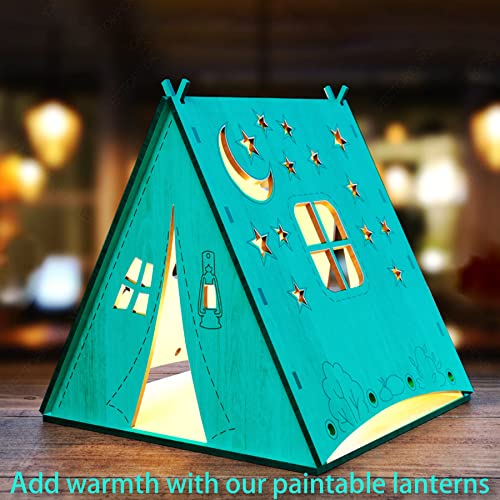 Midrean Rustic Wooden Tent Shape Camping Lantern Candle Holder Farmhouse Lantern Decorative Indoor For Dining Table Centerpiece Kitchen Room Bedroom Banquet Party Celebrations Decor (Large) #TOP1