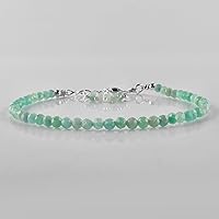 Vista 26 de Natural Gemstone Micro Round Beads Dainty Choker Bangle Bracelet, Handmade Jewelry for Women, Healing Chakra Crystals Silver Plated Chain 8 inch