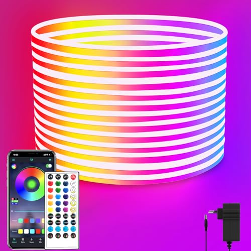 segrass LED Neon Strip, RGB Neon LED band Flexible wasserdichte Neon LED Streifen for Schlafzimmer,Spielzimmer,Draußen Deko