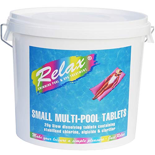 5kg RELAX Multifunctional Chlorine Tablets Small 20g Spa Multi Hot Tub Swimming Pool Sanitiser*